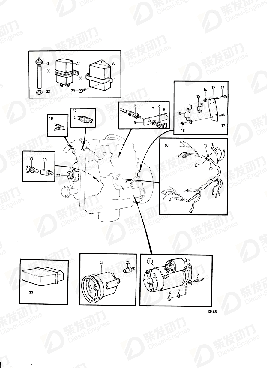 VOLVO Glow plug 838954 Drawing